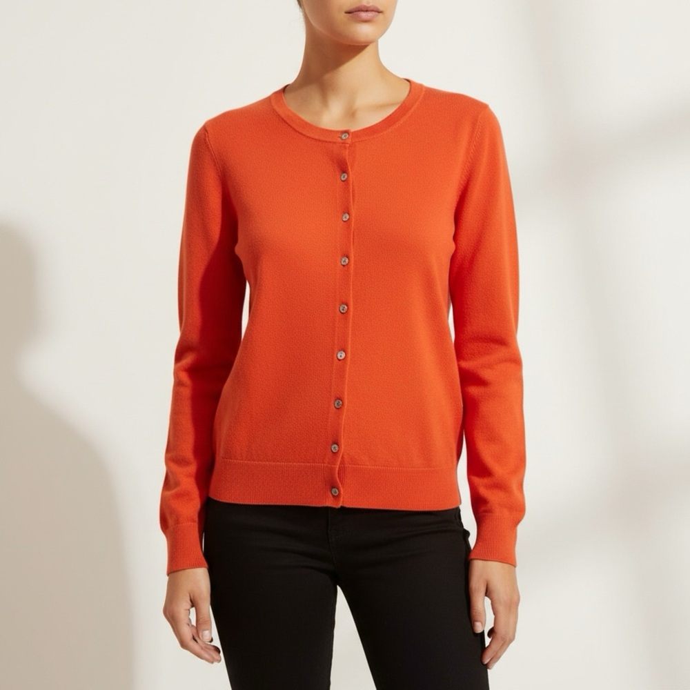 Old Navy Bright Orange Lightweight Cardigan Sweater Small